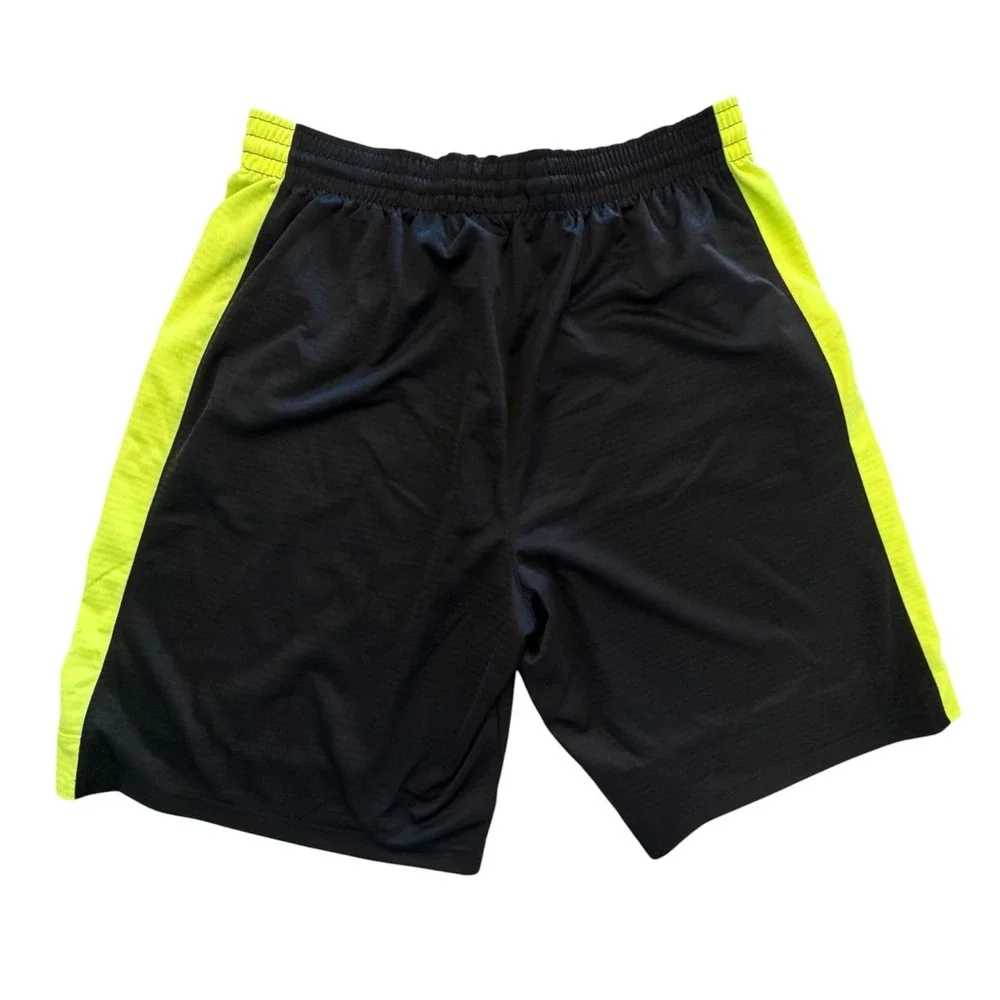 Nike Mens Black Athletic Shorts Neon Yellow Volt Trim XXL Basketball Training